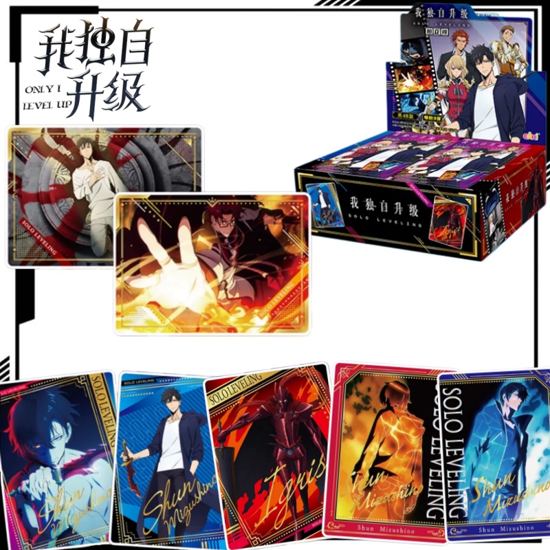 Anime Merchandise Solo Leveling - การ์ดสะสมโซโลเลเวลลิ่ง การ์ตูนซองจินวู การ์ดโพลารอยด์ กล่องเต็ม สินค้าอนิเมะ ของขวัญวันหยุด