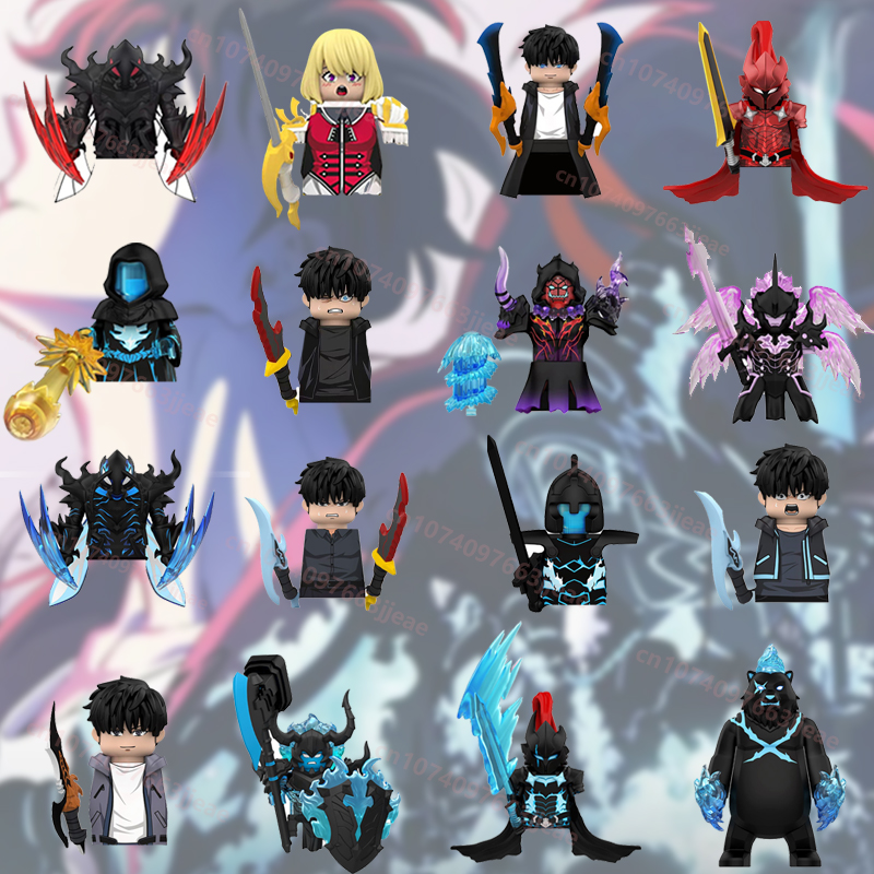 Anime Merchandise Solo Leveling - ชุดตัวต่อบล็อกซองจินอูจากอนิเมะ Solo Leveling ใหม่ 6/8/16 ชิ้น